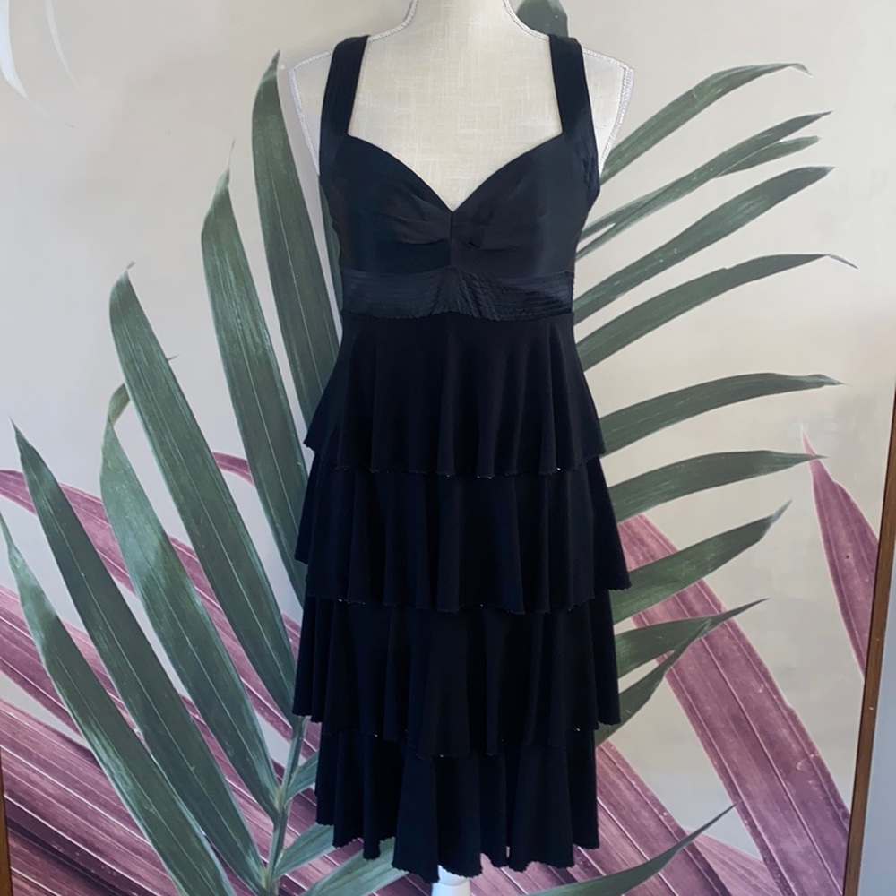 Laundry by Shelli Segal Tiered & Beaded Cocktail Dress